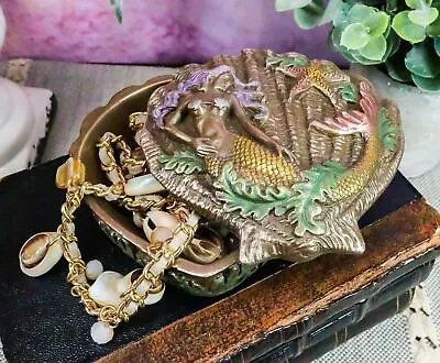 Fantasy Trinket Box Mermaid Shell Box Jewelry Accessory Holder By Summit Statue • $24.99