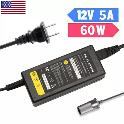 12V 5A Power Supply AC To DC Adapter Car Cigarette Lighter US Charger Adapter  • $11.99