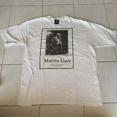 Vintage Marvin Gaye 'Let's Get It On' White XL Crewneck Tee White Jordan Craig • $129.99