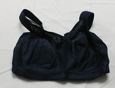 Miss Mary Women's Comfort Strap Wireless Cotton Fresh Bra JJ4 Navy Blue Size 34D • $24.74