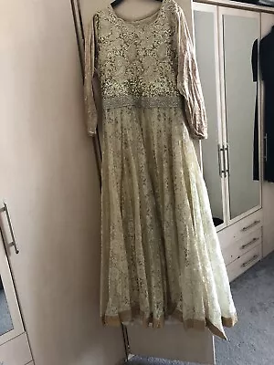 Indian/pakistani Long Maxi Dress With Churidaar And Dubatta Size Large • £45.99