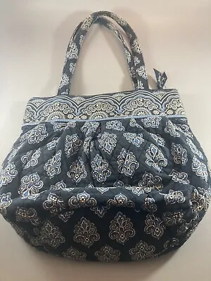 VERA BRADLEY Handbag Purse Calypso Blue Cotton Bulbous Shape Rare Retired 2009 • $18