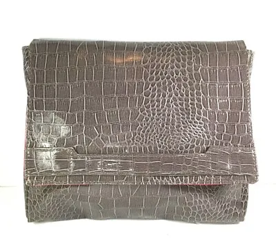 Vince Camuto Gray Faux Leather Reptile Print Clutch Pouch - GWP • $12.99