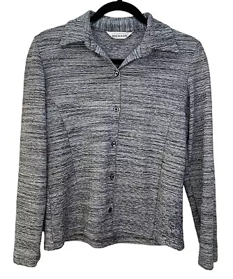 Exclusively Misook Womens Sz S? Cardigan Gray Woven Long Sleeve Button Sweater • $18.95