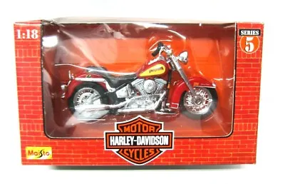 Vintage Harley Davidson Red Motorcycle Maisto Series 5 1998 1:18 Item # 31360 • $14.95
