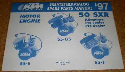 Spare Parts Catalog/Teile-Liste KTM 50 Sxr Motor/Engine - Since 1997 • $19.55