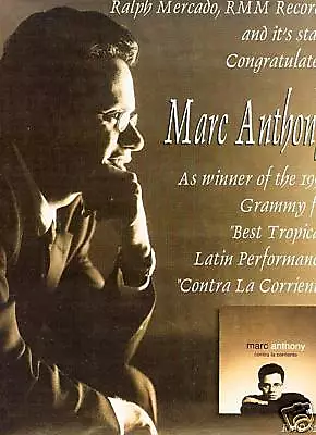 MARC ANTHONY 1998 Grammy Winner PHOTO PROMO POSTER AD • $9.95