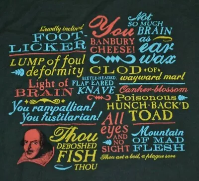 $17.99 • Buy William Shakespeare Classic Old English Literature Insults T Shirt XL Bard Barbs