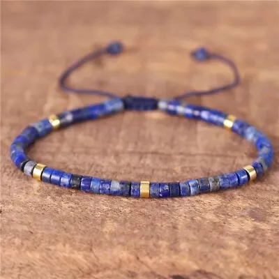 Lapis Lazuli Bead Healing Empath Protection Dainty Minimalist Women Men Bracelet • $11.89