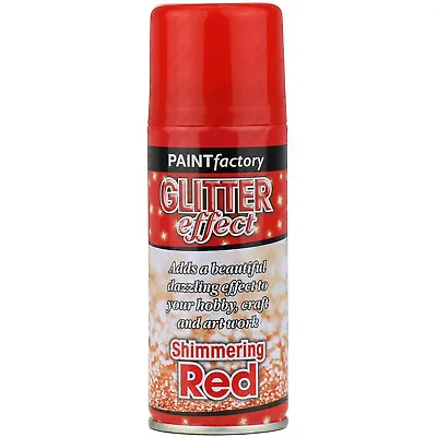 1 X Red Glitter Effect Colour Spray Can Paint Decorative Creative Crafts 200ml • £5.30