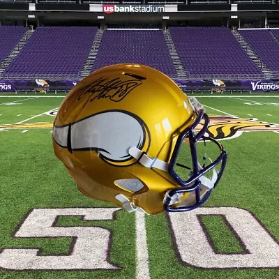 Adrian Peterson Autographed Vikings Flash Speed Helmet Beckett Certified +more • $200