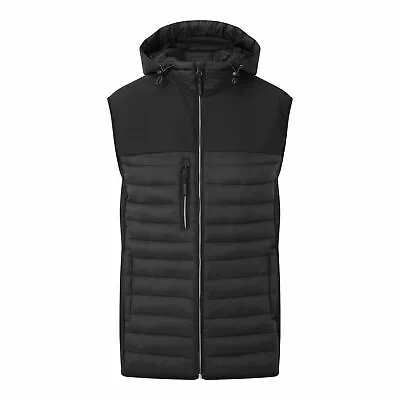 Tuffstuff Howden Hooded Padded Black Work Softshell Panelling Bodywarmer #279 • $34.80