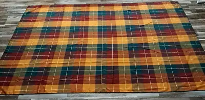 Plaid Tablecloth Rectangular Warm Colors Fall Autumn Metallic Thread 82x60 • $17.50
