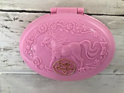 Polly Pocket Pink Retro 1995 Shetland Pony Stables Compact Toy (Ref 45) • £15