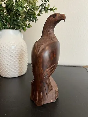 $25 • Buy Vintage MCM Ironwood Eagle Hawk Falcon Bird Hand Carved Wood Sculpture