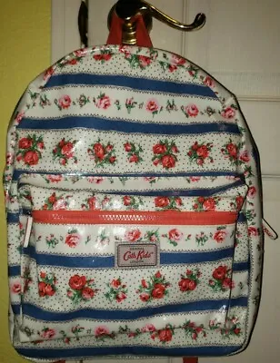 CATH KIDSTON LONDON Cath Kids Pocket Backpack Roses And Blue Stripes Full Size • £67.55