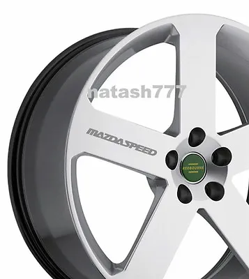 4 - MAZDASPEED Decal  Sticker Racing Wheels Rims MAZDA Sport  Emblem Logo SILVER • $17.85