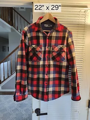 Vintage Polo Ralph Lauren Red Check Wool Lined Plaid Work Shirt Jacket Men's M • $84.99