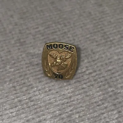 Moose Lodge 1970 Lapel Pin Black Gold Moose Relief Vintage • $5