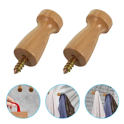  4 Pcs Hook Wood Wooden Coat Pegs Hanger Hooks Craft Hat Rack • £7.74