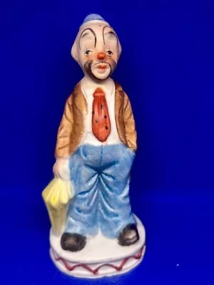 Vintage Hobo Clown With Yellow Umbrella And Orange Tie Figurine • $5.94