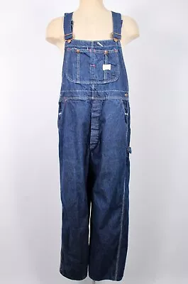 Mens VTG 70s Blue Denim Big Mac Overalls Sz L 1970s Square Bak • $119.62