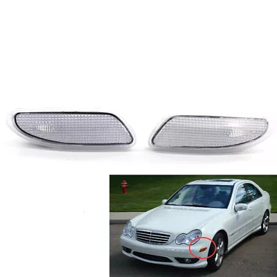 LED Clear Bumper Side Marker Light For 2001-07 Mercedes W203 C230 C240 C280 C320 • $17.38