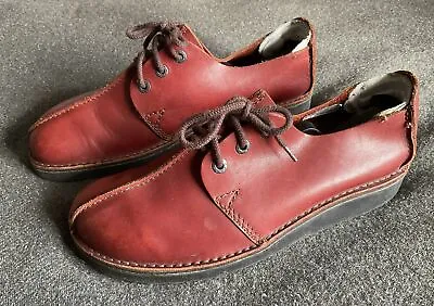 M&S Mens Red Leather Artisan Desert Shoes Size UK 9.5 EU 43.5 • £19.95