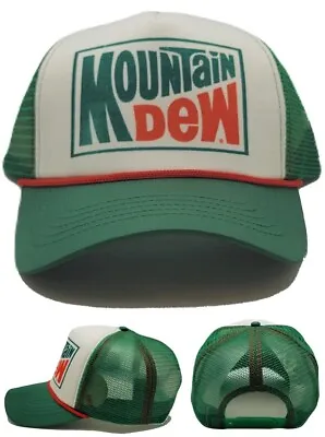 Mountain Dew New H3 Headwear Retro Mesh Trucker Green White Era Snapback Hat Cap • $18.69