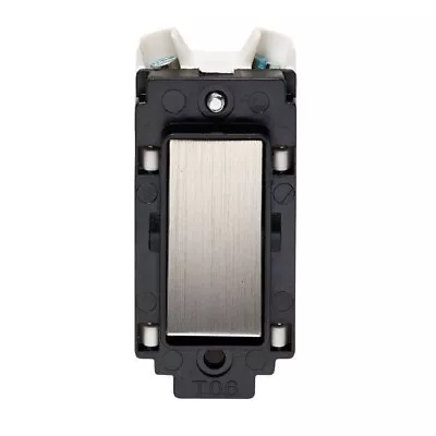 Crabtree 4550/7SS Platinum Grid Light Switch 2 Way - Stainless Steel Black Trim • £9.50