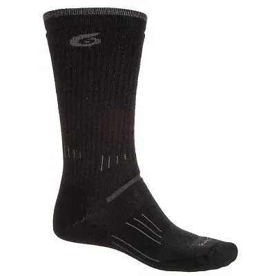 Point6 Men's Medium-Weight Merino Wool Blend Hiking Socks Large Black • $12.99