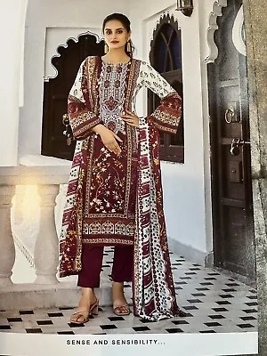 Indian Pakistani Cotton  Embroidered Printed Suit • £19.99