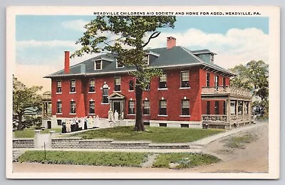 1915-30 Postcard Meadville Children's Aid Society & Home For Aged PA • $4.75