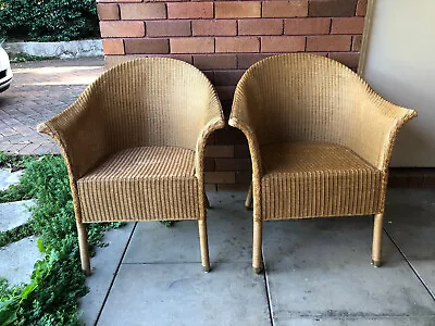 2 X Lloyd Loom Wicker Arm Chairs • $150