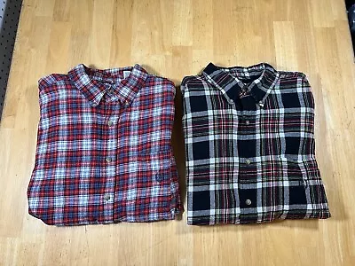 Chaps Flannel Shirts Mens Size Large Lot Of 2 Plaid 100% Cotton • $14.99