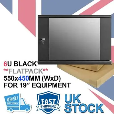 £69.99 • Buy 6U 19  450 Flat Pack Data Cabinet Wall Rack Patch Panel, Switch,PDU, Networking