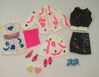 Vintage Barbie 80s White Jackets Tops Shorts Stamp N Paint Fashions Lot  • $22.95