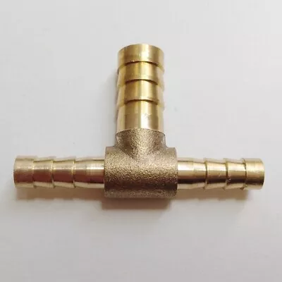 3/8  X 1/4  HOSE BARB TEE Brass Pipe 3 WAY T Fitting Gas Fuel Water Air M890 • $8.50