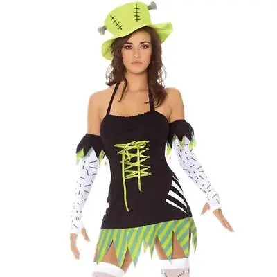 Frankensteins Monster Costume Dress Hat Stitches Gloves Stockings Bolts Medium • $22.50