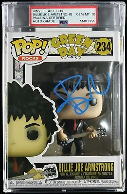 Billie Joe Armstrong Signed Funko Pop #234 Psa/Dna Slab GEM MT 10 AUTO Green Day • $1034.99