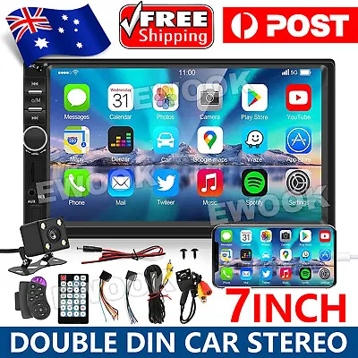 7  Double 2 DIN Bluetooth Head Unit Car Stereo Touch Screen Radio FM TF USB AUX • $45.85