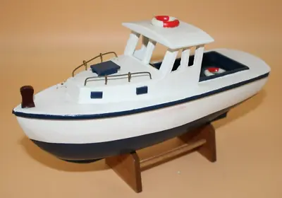 Vintage Wooden White Motor Boat. Hand Built/painted 10 X 5 X 3 Inches • $29.02