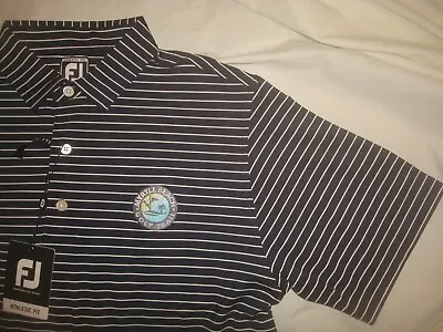 NWT Men's FootJoy Lisle Classic Stripe Myrtle Beach Golf Trail Polo Shirt Medium • $74.99