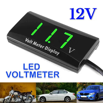 12V LED Digital Display Voltmeter Car Motorcycle Voltage Volt Gauge Panel Meter • £6.58