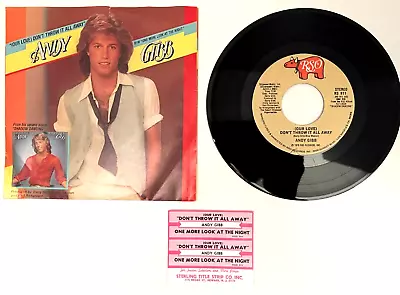 Andy Gibb ~ Don't Throw It All Away ~ (2) Jukebox Title Strips:  NM-:  FREE SHIP • $15.85