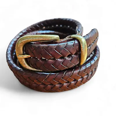 Coach Men's Brown Woven Braided Leather Belt 38' • $40