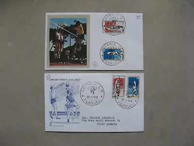 ITALY 2x Cover FDC 1978 1 Used +  1 CTO Volleyball • $3
