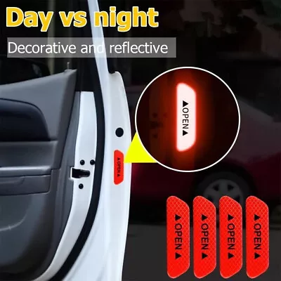 4Pcs Reflective Car Door Sticker Tapes Safety Open Warning Reflector Sticker Red • $2.99