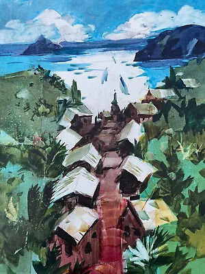 A.W.S. George R James (1932-2016) Maui Watercolor On Yupo Paper • $475