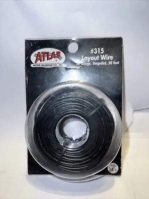 ATLAS 315 BLACK TRACK LAYOUT WIRE 20 GAUGE STRANDED 50 FT Lighting Train ATL315 • $15.99